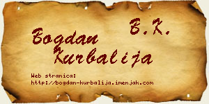 Bogdan Kurbalija vizit kartica